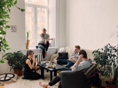 Young people in apartment