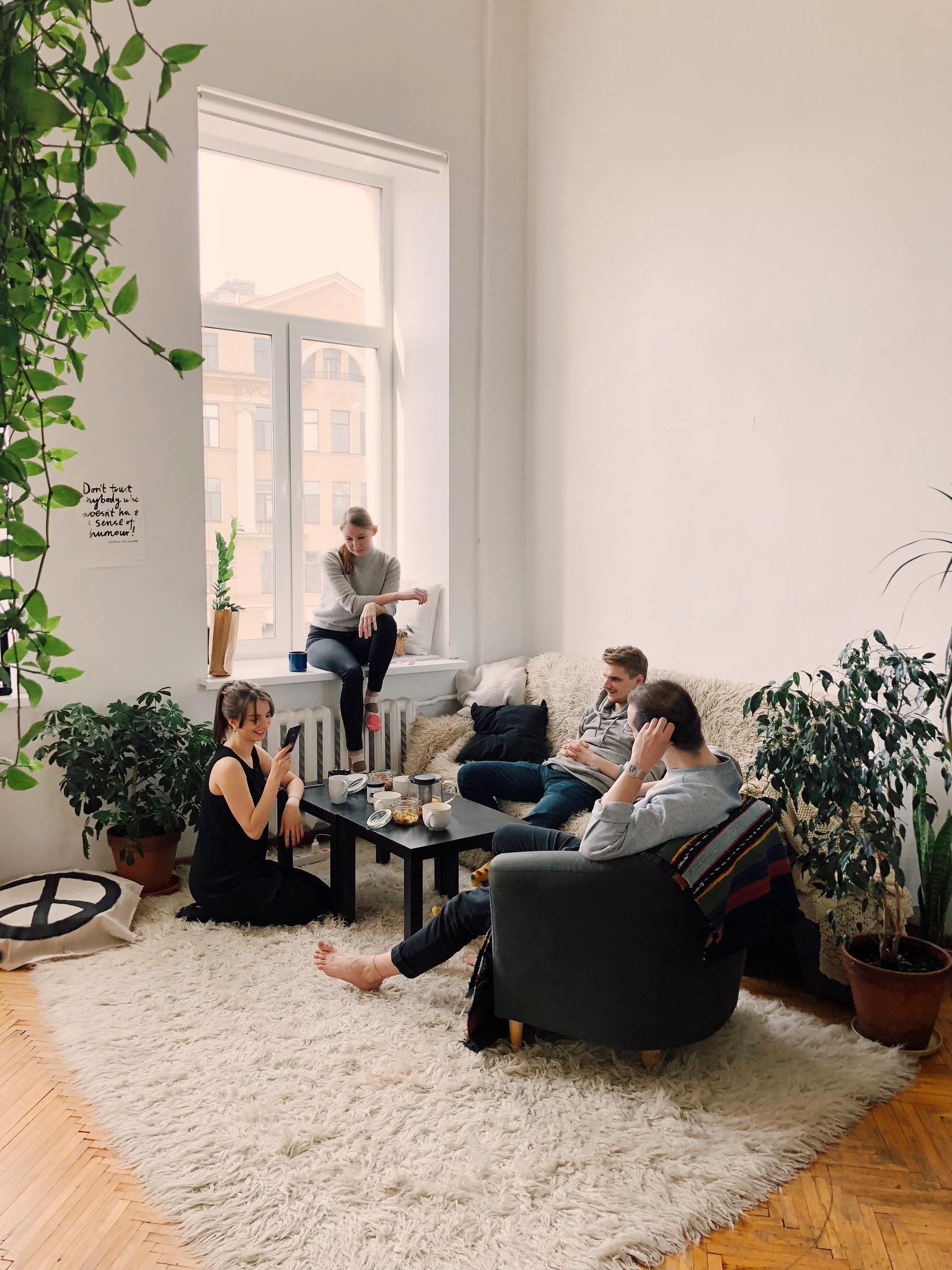 Young people in apartment