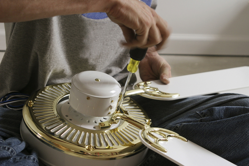 Ceiling fan assembly.