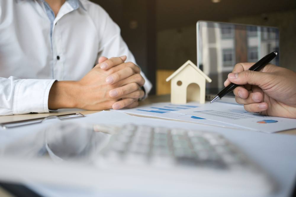 Man buying home insurance