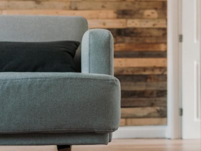 Couch on a Wood Floor with Paneling