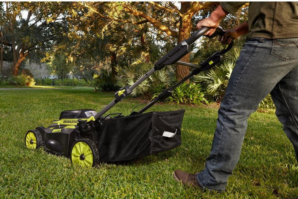 Man mowing the lawn