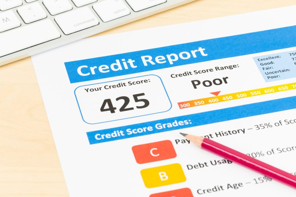 Sample poor credit report