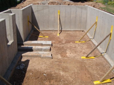New home concrete foundation