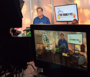 Host on TV set