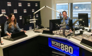 Tom Kraeutler and Leslie Segrete in WCBS Studios NYC