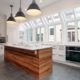 modern kitchen with bright windows