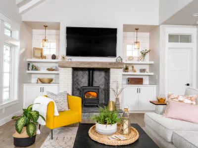 A family room in a modern farmhouse.