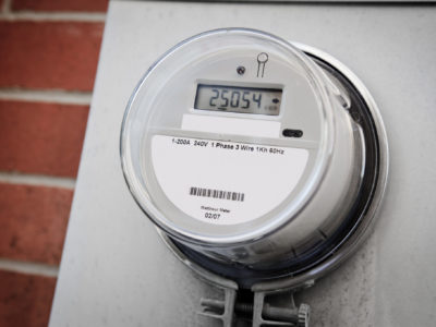 Close up of a smart electric meter