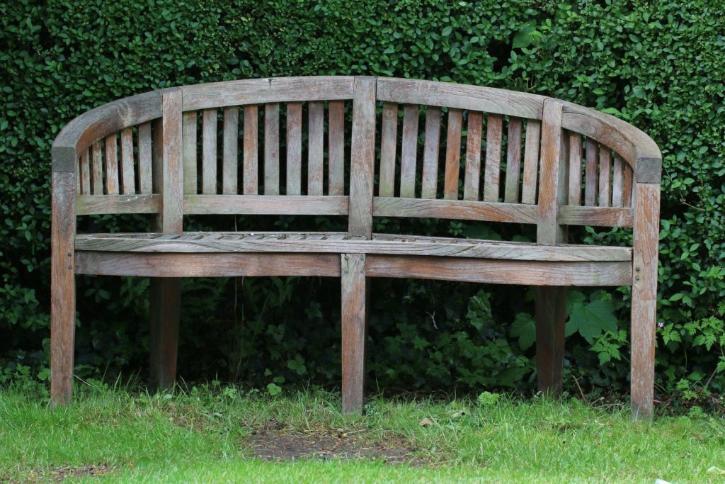 Old wood bench made of teak.