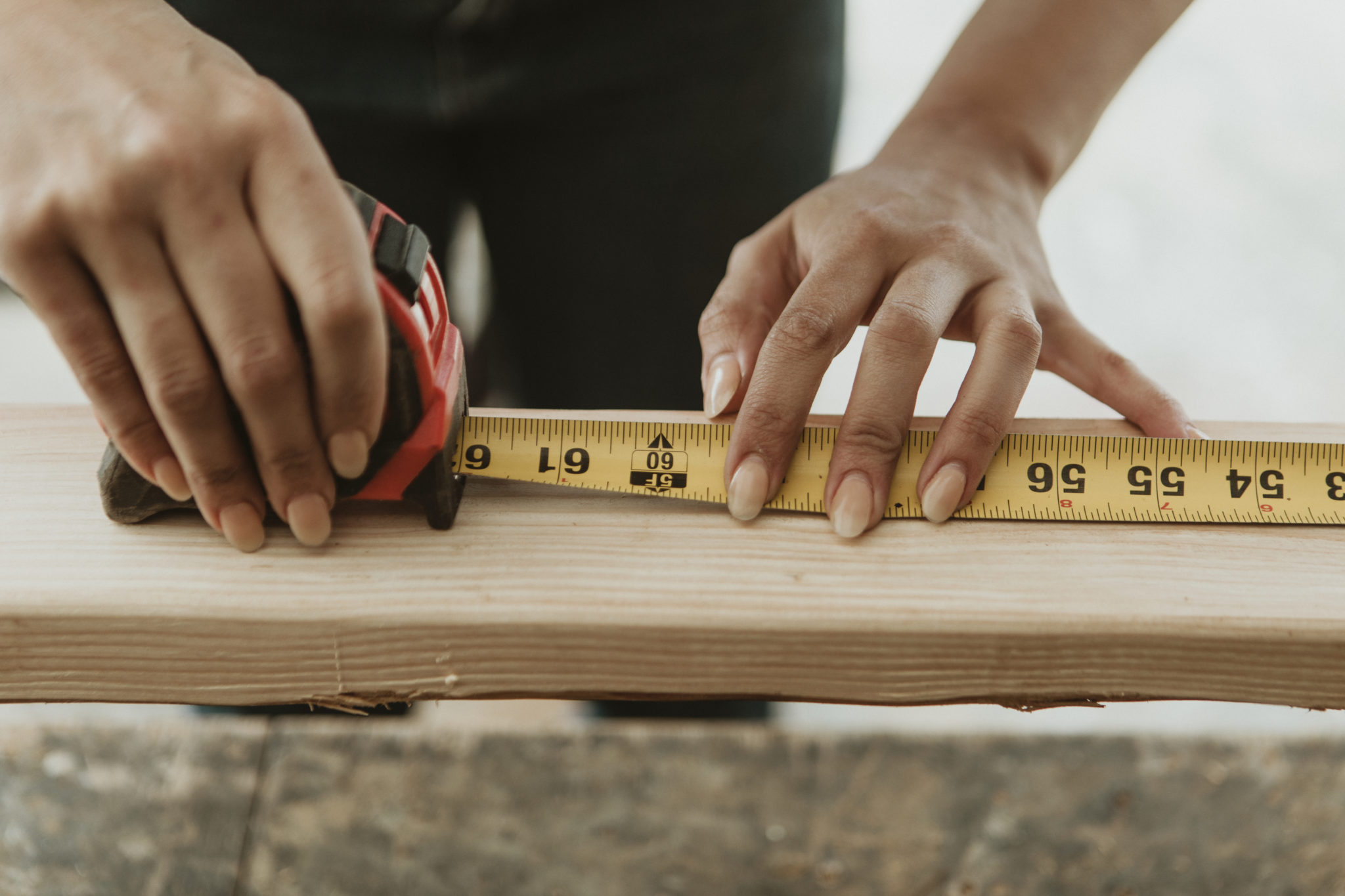 Woman doing a home improvement project.