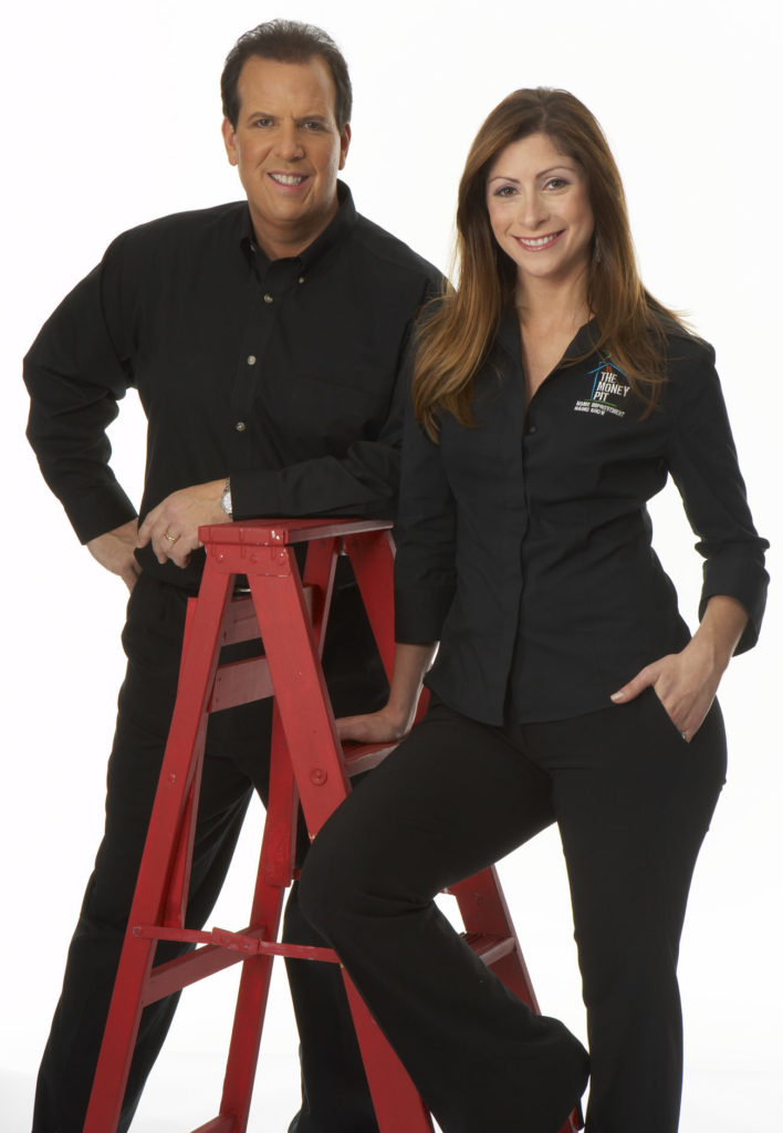 Tom Kraeutler and Leslie Segrete with ladder