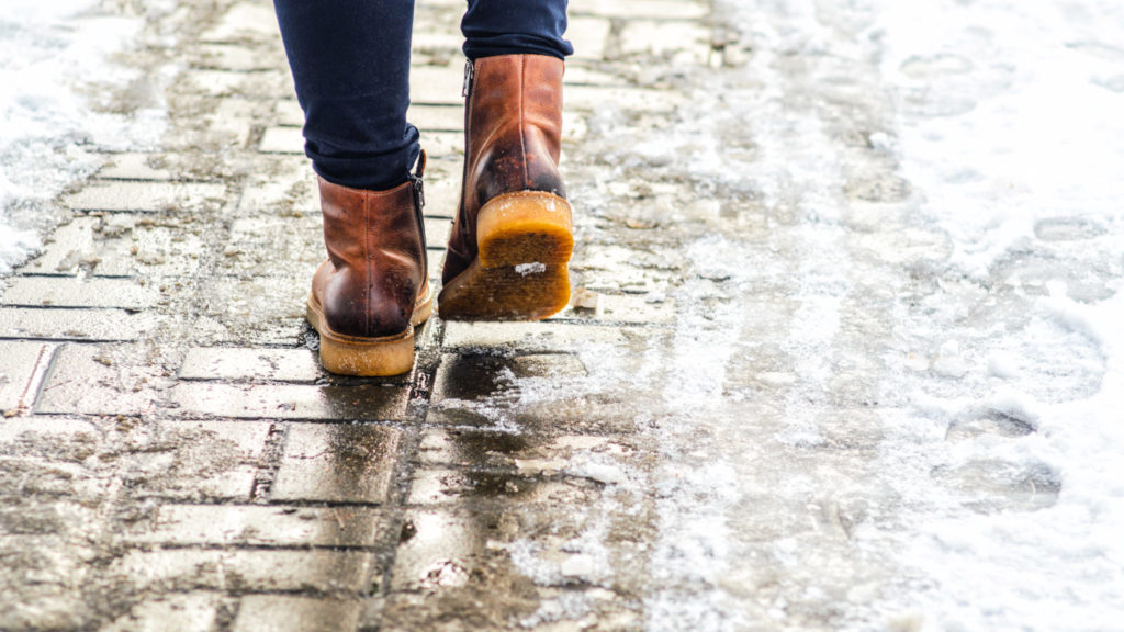 icy sidewalks, winter hazzard