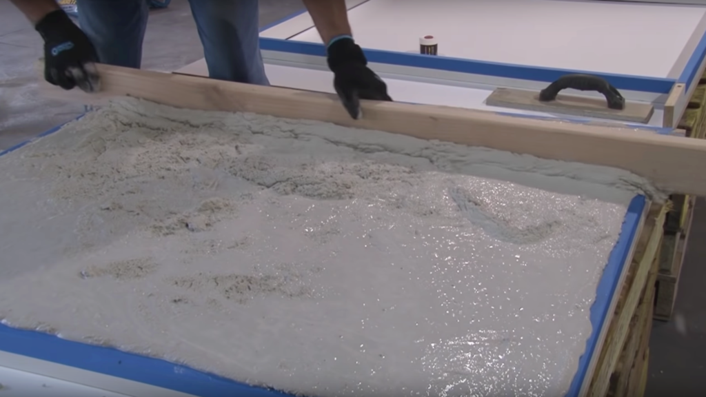 Smoothing a concrete countertop