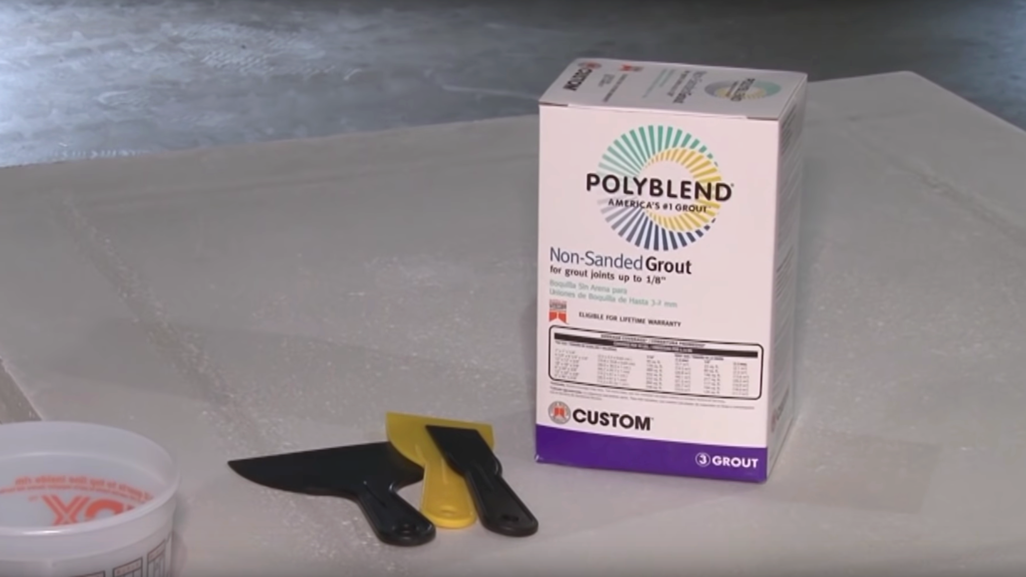 Polybend grout for concrete countertop