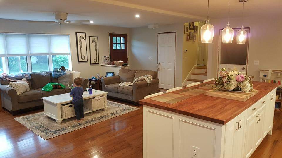 Remodeled kitchen and family room