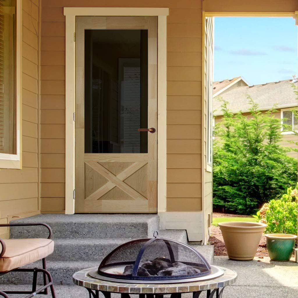 Wood screen door