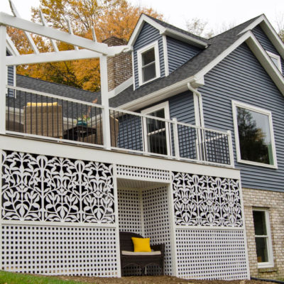 Trex lattice on wood deck