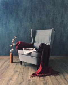 Living room chair in and empty room
