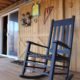 Wooden rocking chair on porch