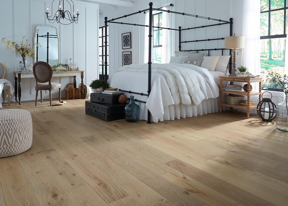 Bedroom floor featuring LL Flooring Virginia Mill Works Whispering Wheat Oak Engineered Hardwood Flooring