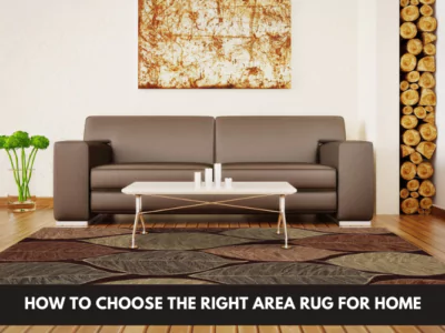 Area rug in front of a couch