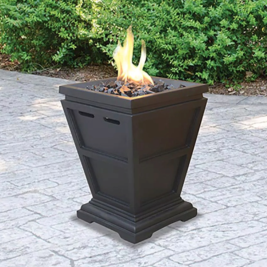 11 in. W x 11 in. D Tabletop LP Gas Fire Pit with Electronic Ignition and Lava Rocks Lifestyle