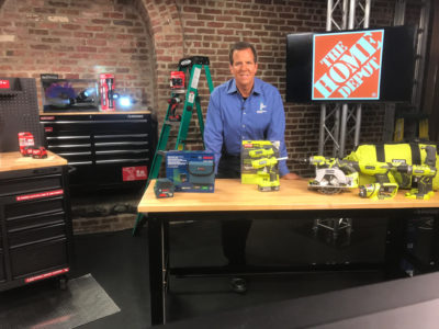 Host Tom Kraeutler on the set with new tools