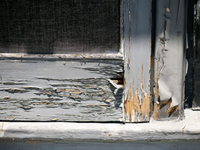 Wood rot in a door