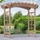 Arbor in a backyard of a home