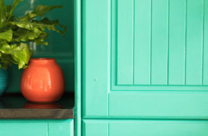 Painted kitchen cabinet