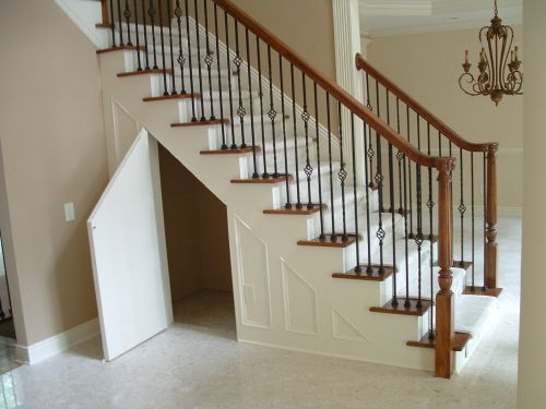 Hidden storage under a staircase