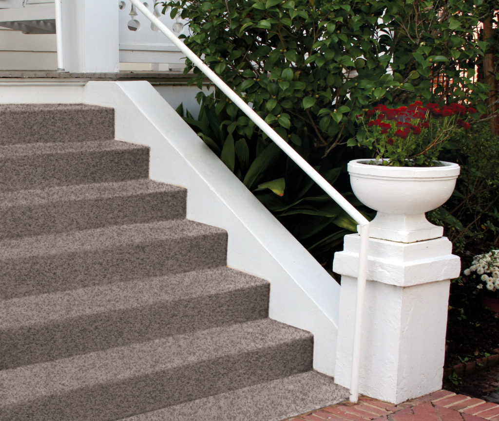 DSteps after being restored using Terrazzo™ decorative granite resurfacer by DAICH Coatings