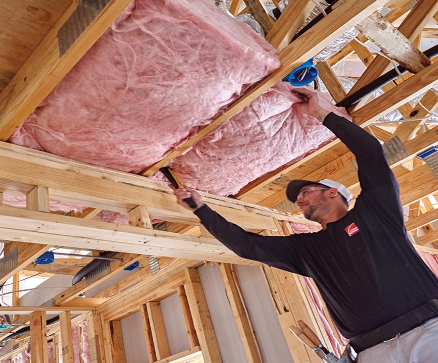 Installing insulation in a ceiling