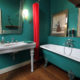 Bathroom with old restored tub