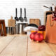 Holiday gifts on a kitchen counter