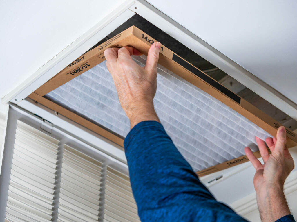 Replacing air filter in house