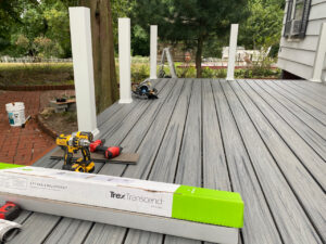 Trex Transend deck and railing under construction.