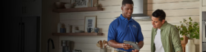 Carrier Service Tech with Homeowner
