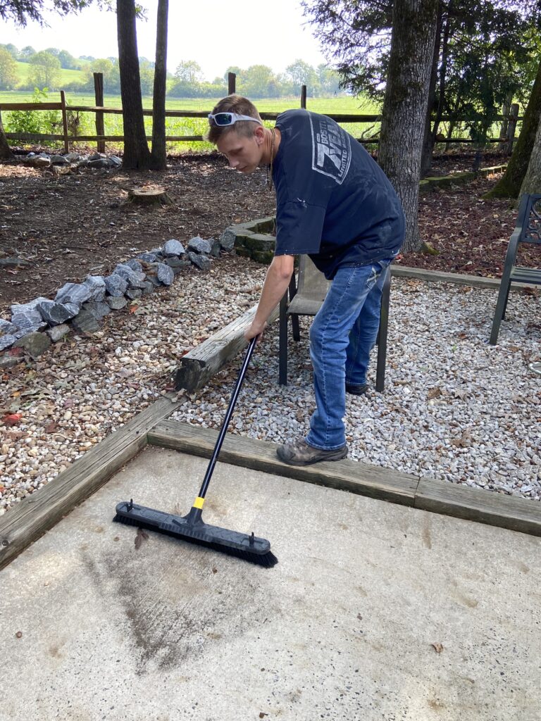 Cleaning outdoor patio