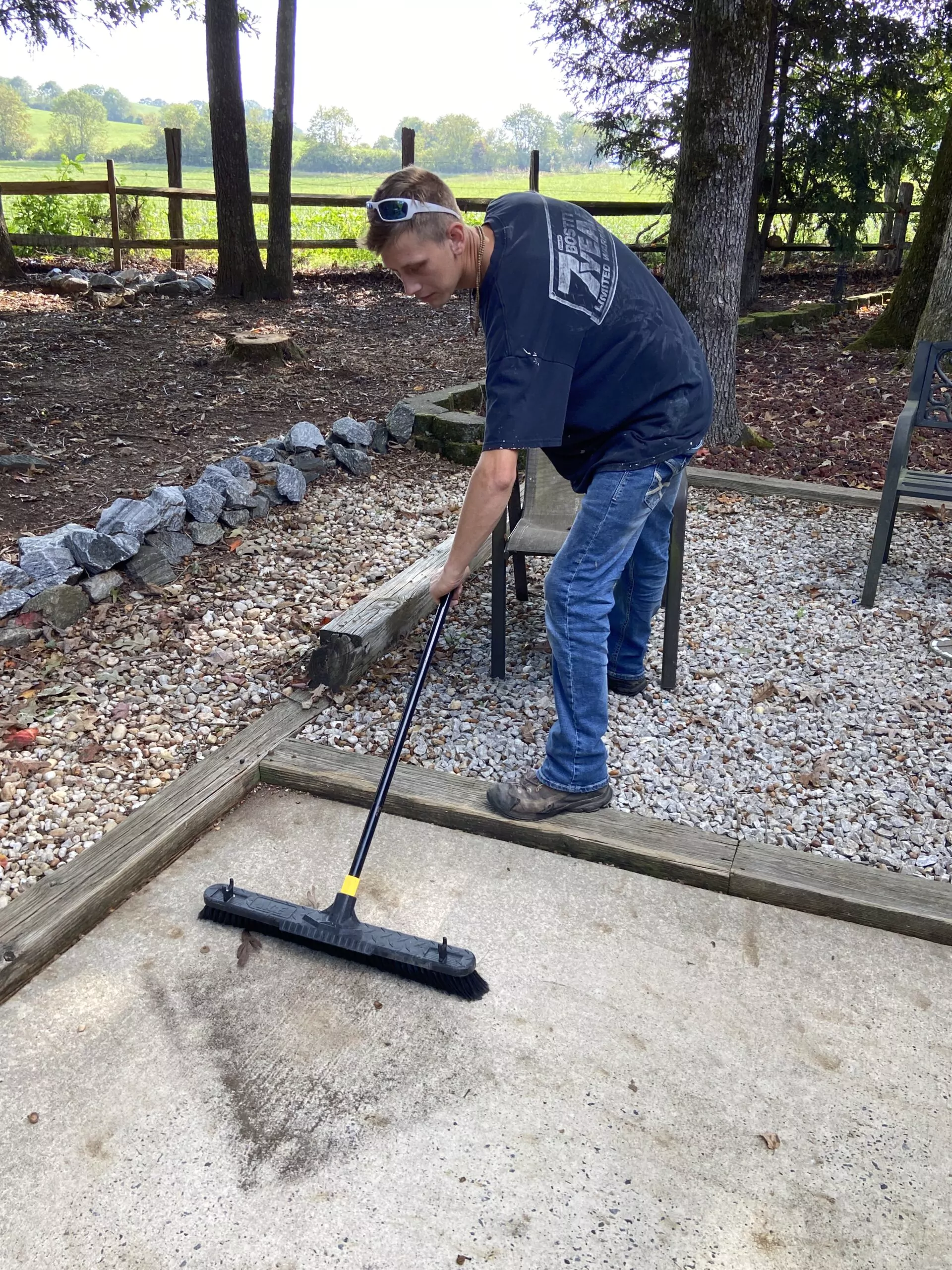 Cleaning outdoor patio