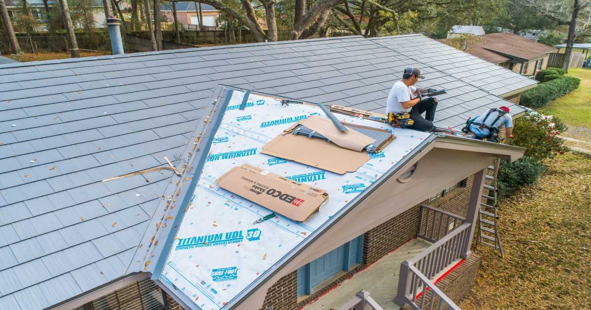 Metal roof installation